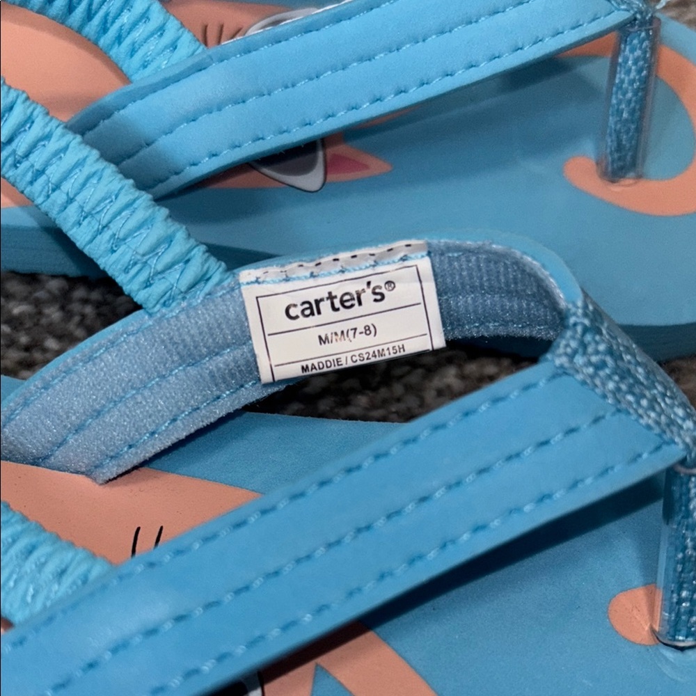 Carter's Blue and pink cat Sandals for Kids size 7 NWOT - Picture 2 of 6